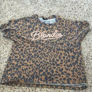 Leopard Print T-Shirt with Blondie Text
